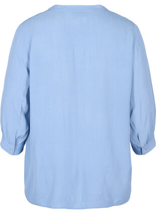 Viscose blouse met 3/4 mouwen, Forever Blue, Packshot image number 1