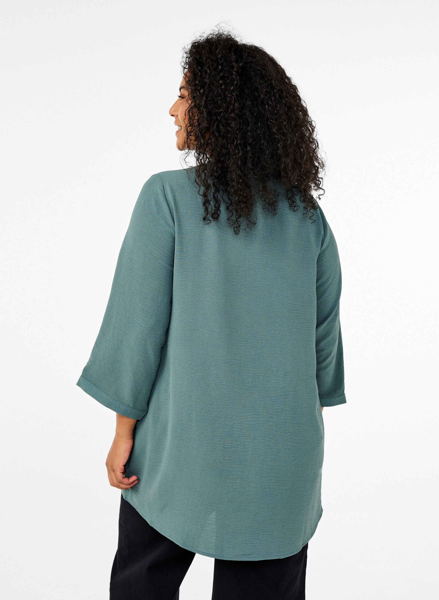 Zizzi Tuniek met 3/4 mouwen, Groen, Model image number 2