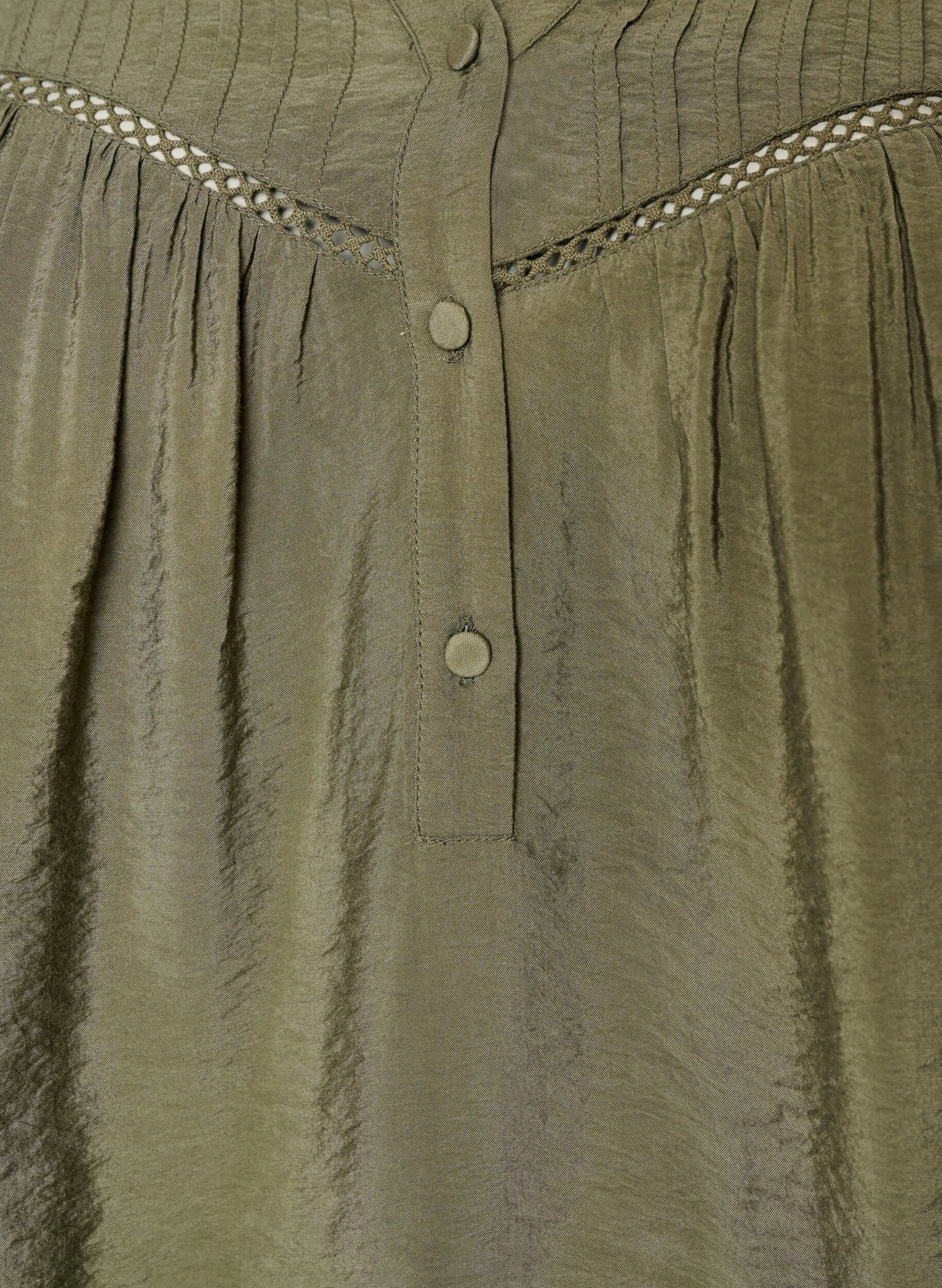 ZizziViscose blouse met plooien en balloneffect, Groen, Packshot image number 2