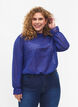 Blouse met lange mouwen en gedessineerde textuur, Deep Ultramarine, Model image number 0