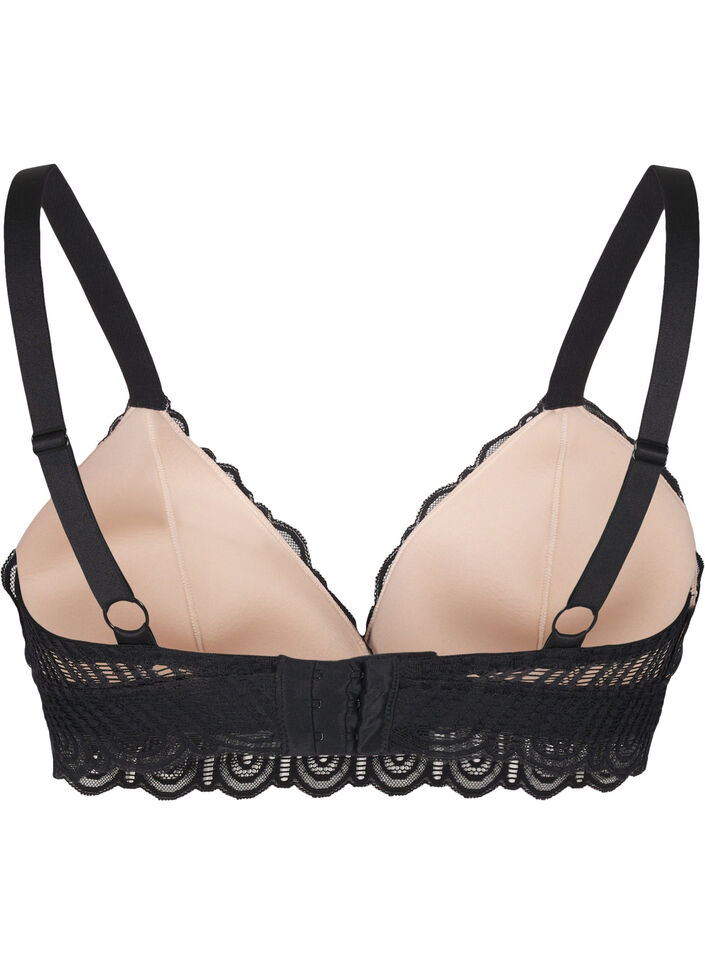 Bralette met kant en zachte vulling, Zwart, Packshot image number 1