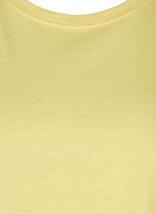 Katoenen t-shirt met elleboogmouwen, Pale Banana, Packshot image number 2