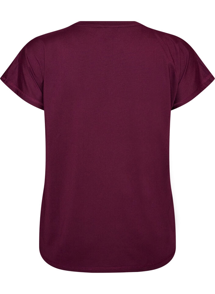 Losvallend trainings-T-shirt met V-hals, Paars, Packshot image number 1