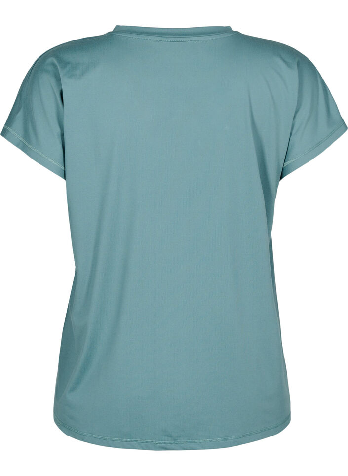 Losvallend sport T-shirt met V-hals, Groen, Packshot image number 1