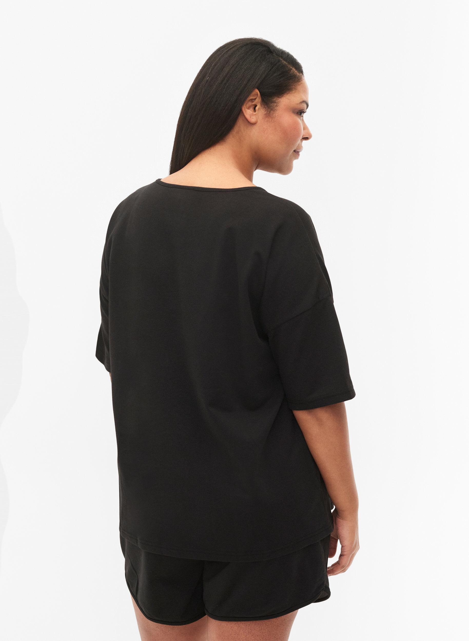 Zizzi Blouse met 1/2 mouwen, Black, Model image number 1