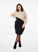 Colourblock jurk met hoge hals, Black w. P.Cashmere, Model image number 0