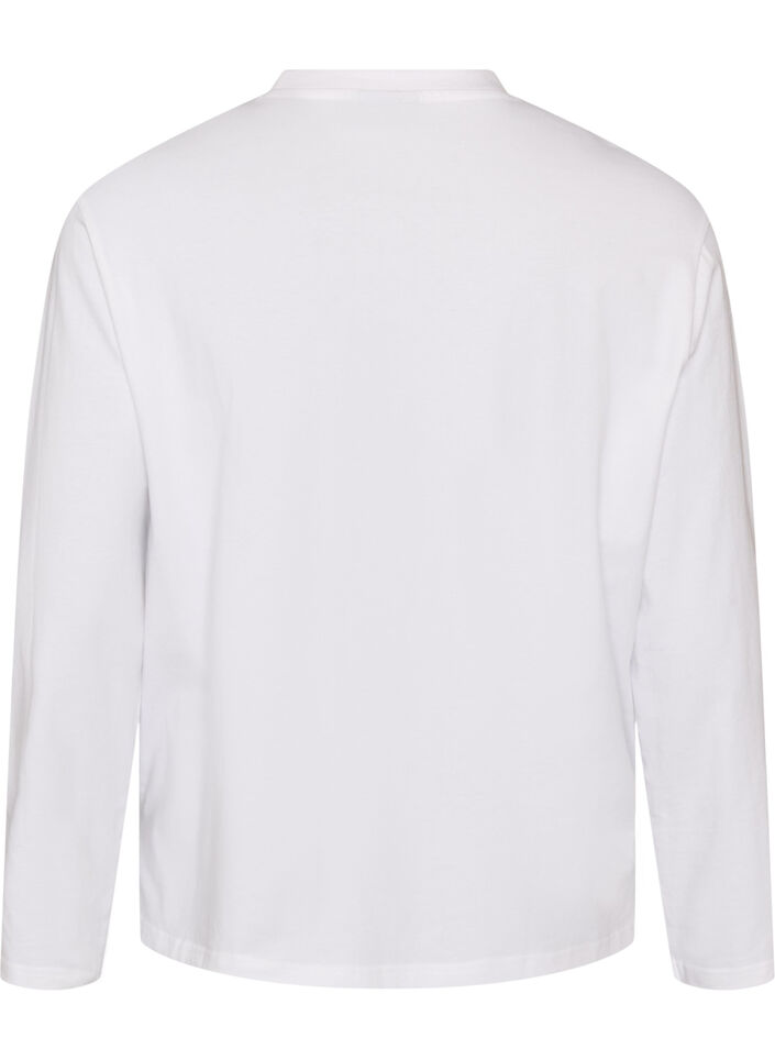 Basic T-shirt met lange mouwen, Wit, Packshot image number 1