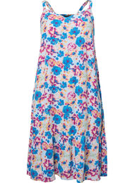 Viscose zomerjurk met bandjes, Multi Flower AOP