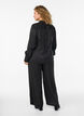 Losse broek met paisleypatroon en hoge taille, Zwart, Model image number 1
