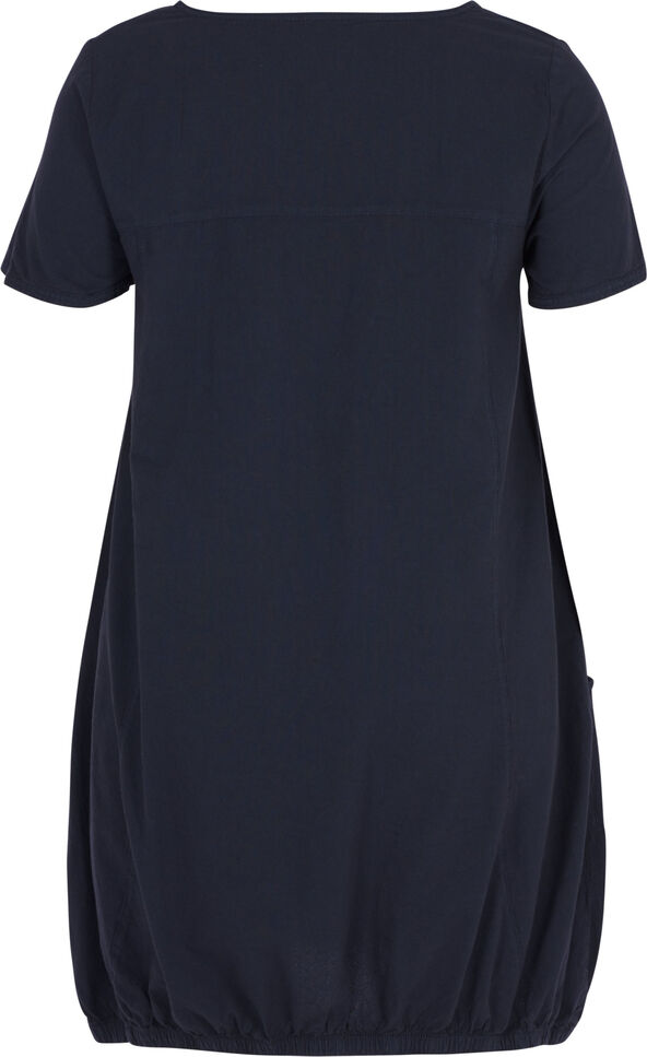 Katoenen jurk met korte mouwen, Blauw, Packshot image number 1