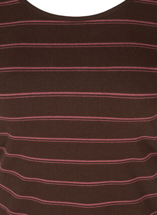 Gestreept geribbeld t-shirt in katoen, Mole Stripe, Packshot image number 2