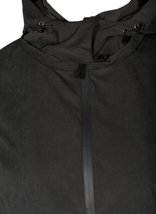 Waterdichte jas met capuchon en verstelbare taille, Black, Packshot image number 2