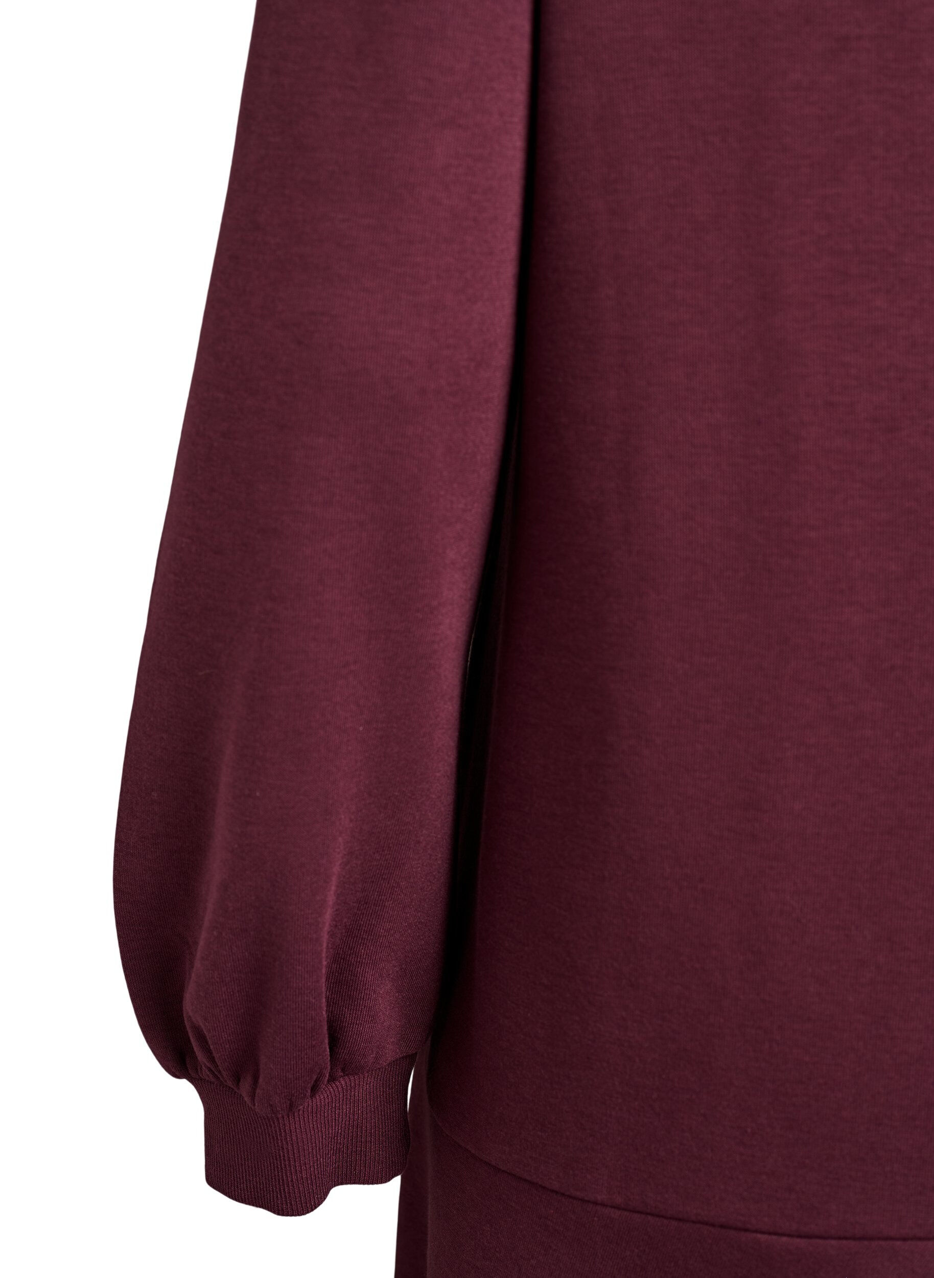 Zizzi Korte sweaterjurk met ruchesdetail, Donker Bordeaux, Packshot image number 3