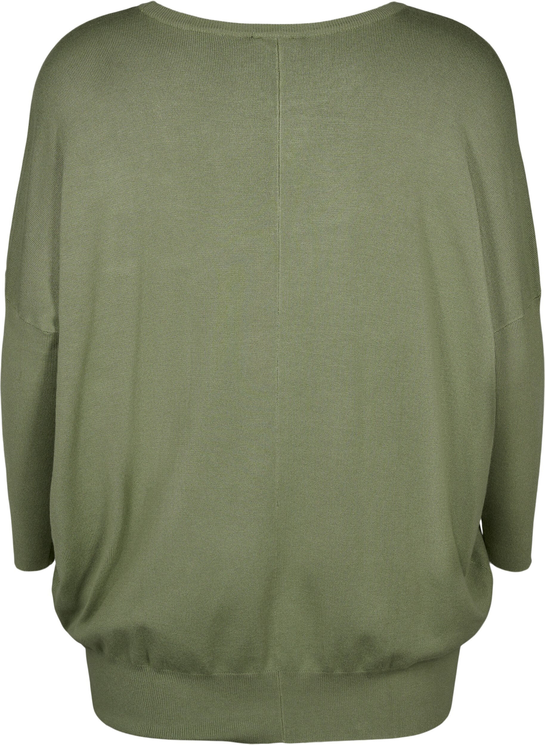 Zizzi Gebreide tuniek in viscosemix, Oil Green, Packshot image number 1