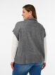 Gebreid gilet met hoge kraag en rits, Grijs, Model image number 2