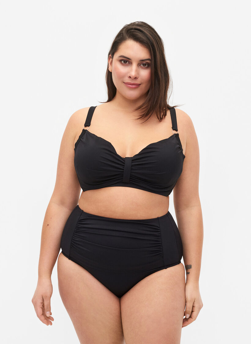 Bikinibroekje met high waist, Zwart, Model image number 0