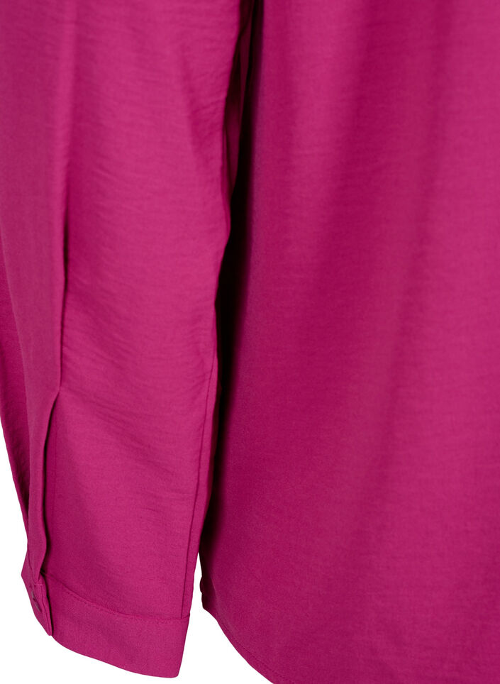 Blouse met lange mouwen en kanten detail, Festival Fuchsia, Packshot image number 3
