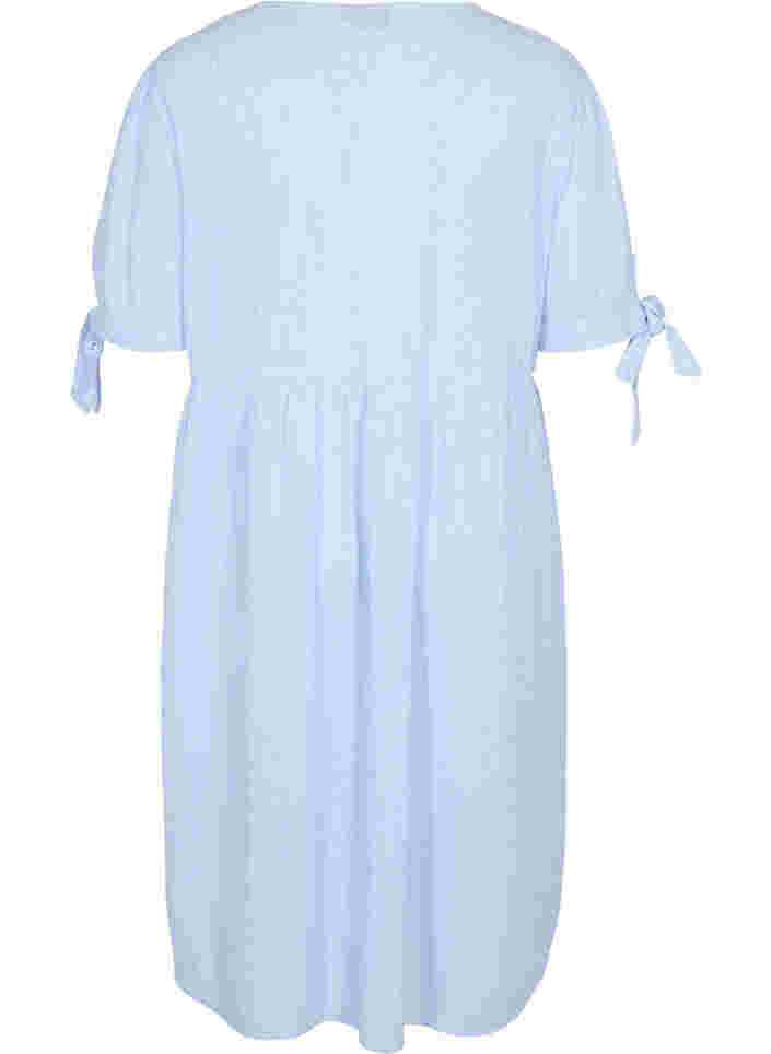 Gestreepte blouse jurk in katoen, Blue Stripe, Packshot image number 1