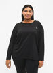 Sportblouse met structuur en lange mouwen, Black, Model image number 0