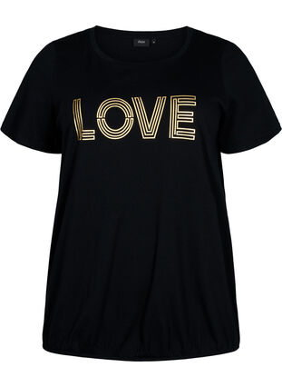 Katoenen T-shirt met print, Black W. Love, Packshot image number 0