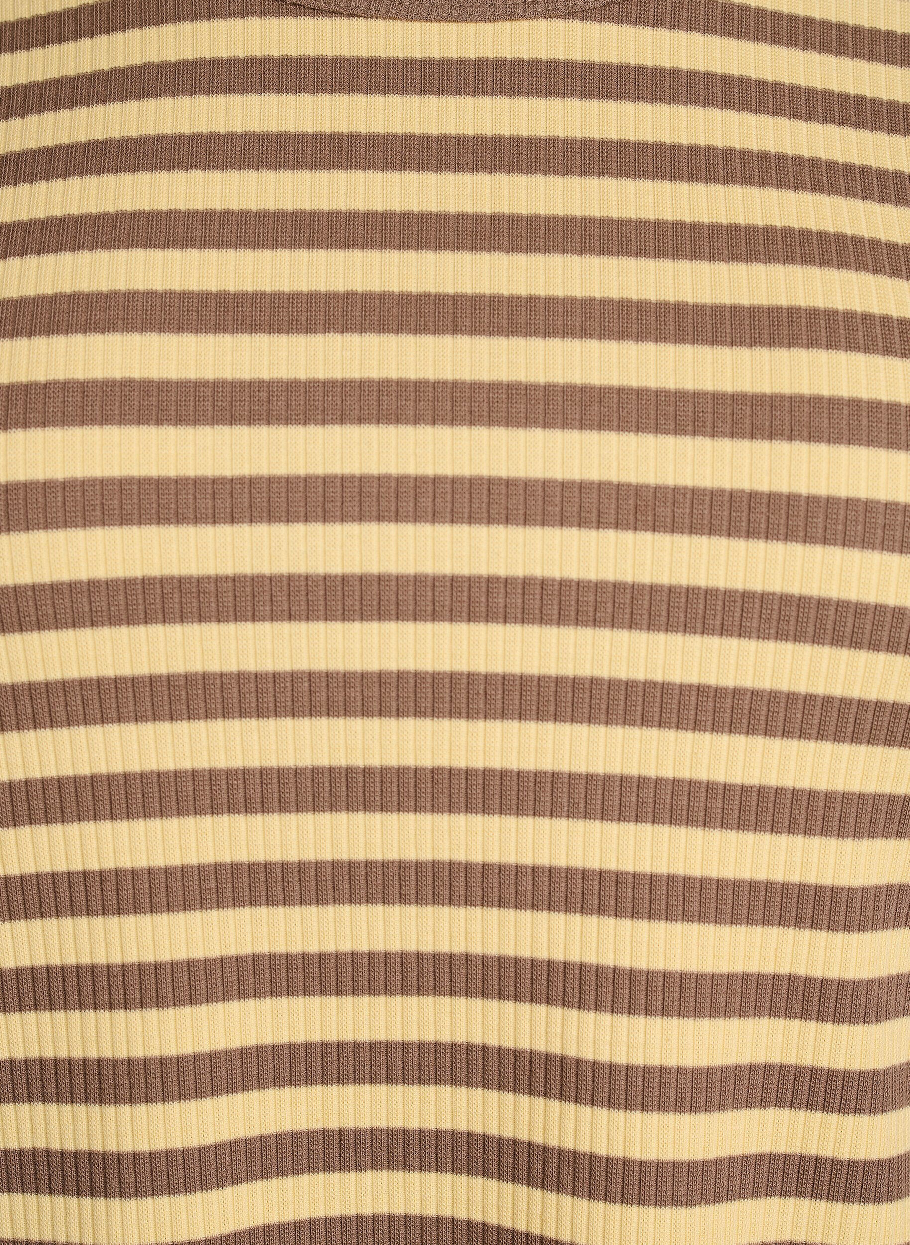 ZizziGestreepte blouse met lange mouwen, Bruin, Packshot image number 2