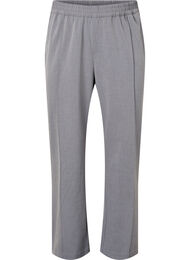 Grijs gemêleerde broek met elastiek in de taille, Medium Grey Melange