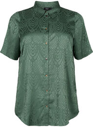 Lang shirt met structuurpatroon, Duck Green, Packshot