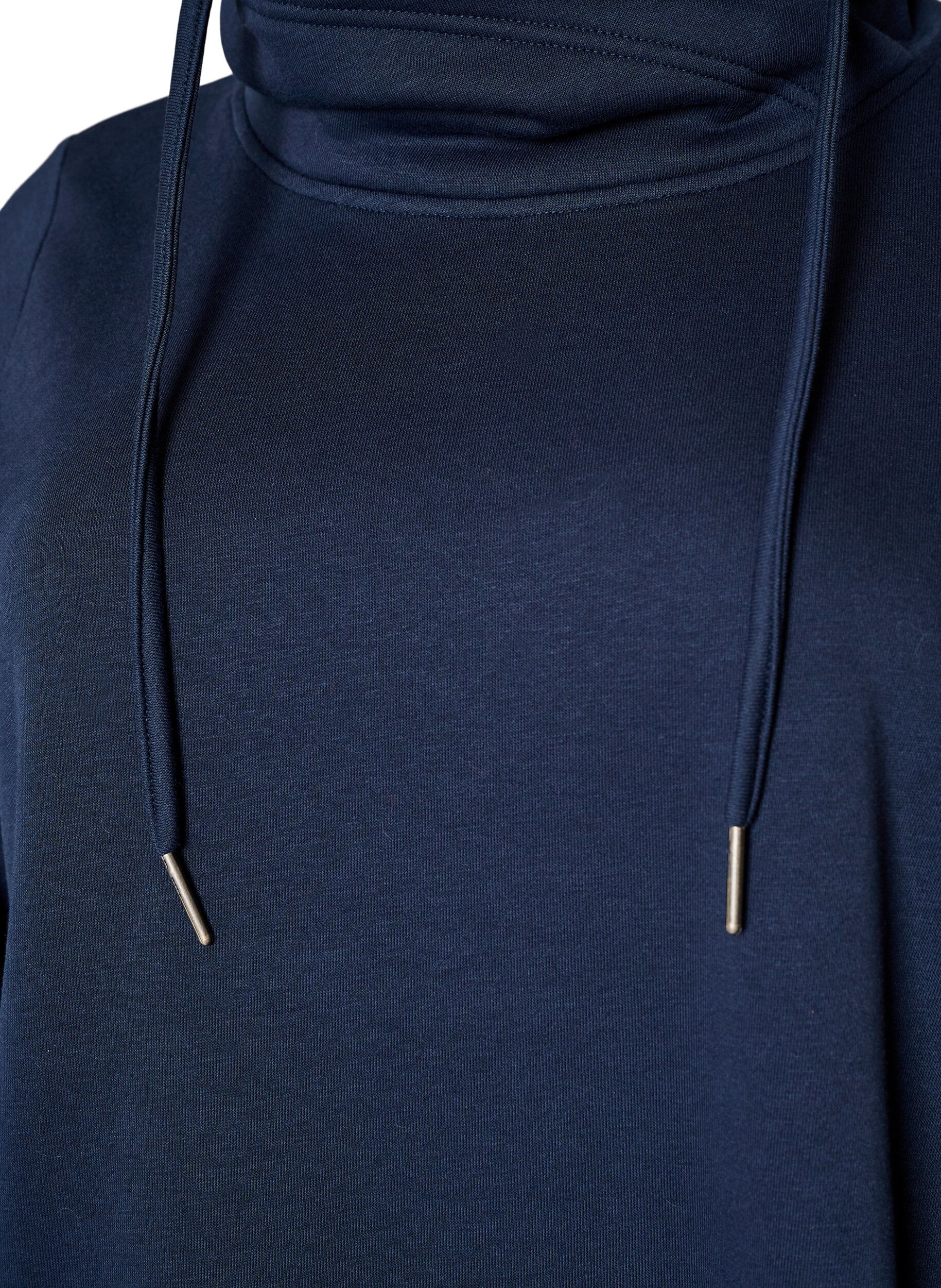 ZizziSweatshirt met hoge kraag en zakken, Blauw, Packshot image number 2