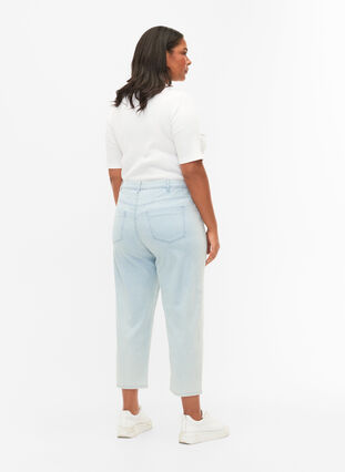 Straight jeans met enkellengte, Light Blue Stripe, Model image number 1