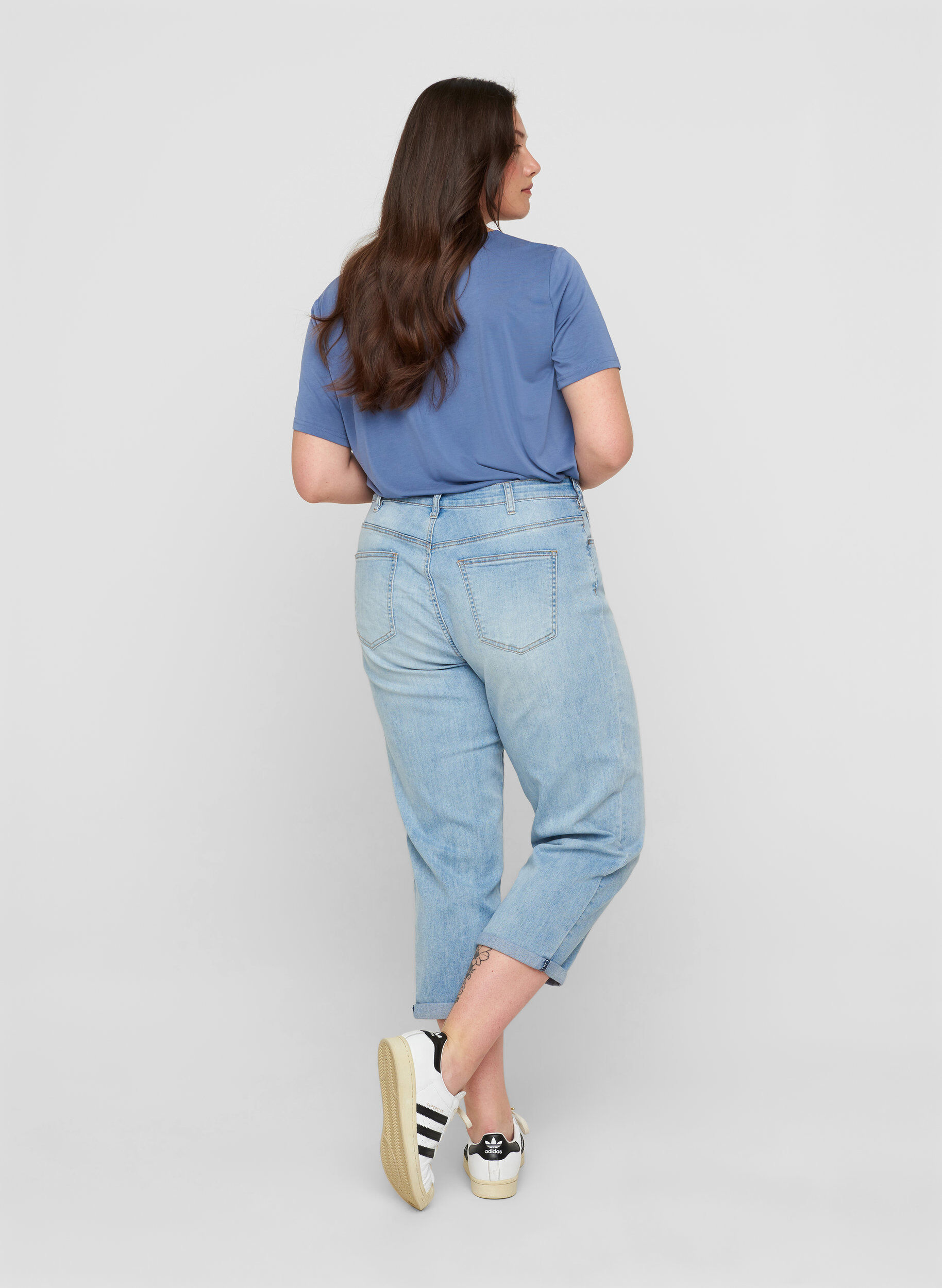 Zizzi 7/8 jeans met hoge taille, Blauw, Model image number 1