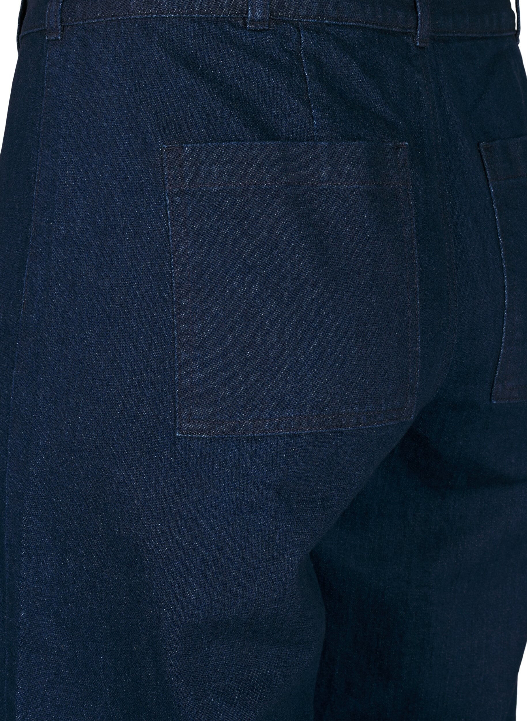 Zizzi High-waisted jeans met wide fit, Blauw, Packshot image number 3