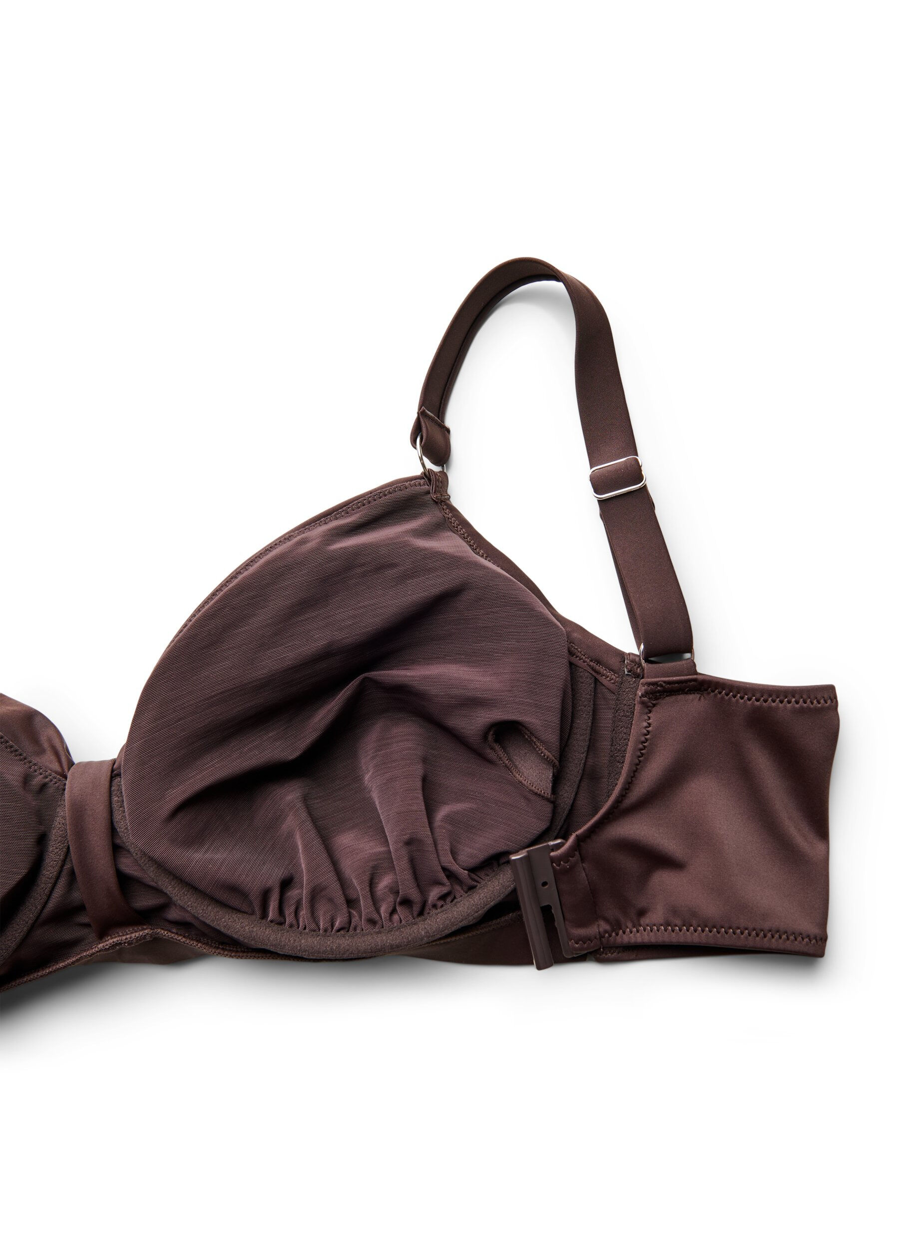 ZizziBikini-bh met beugel en drapering, Bruin, Packshot image number 3