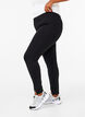 Viscose leggings met splitten aan de voorkant, Black, Model image number 0