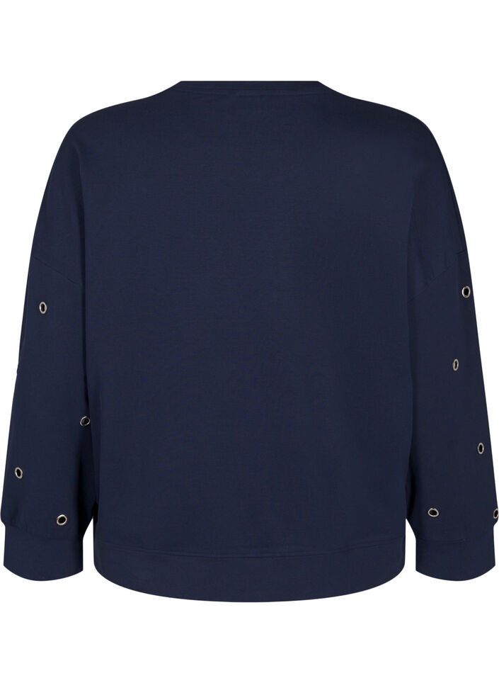 Sweatshirt met oogjes, Blauw, Packshot image number 1