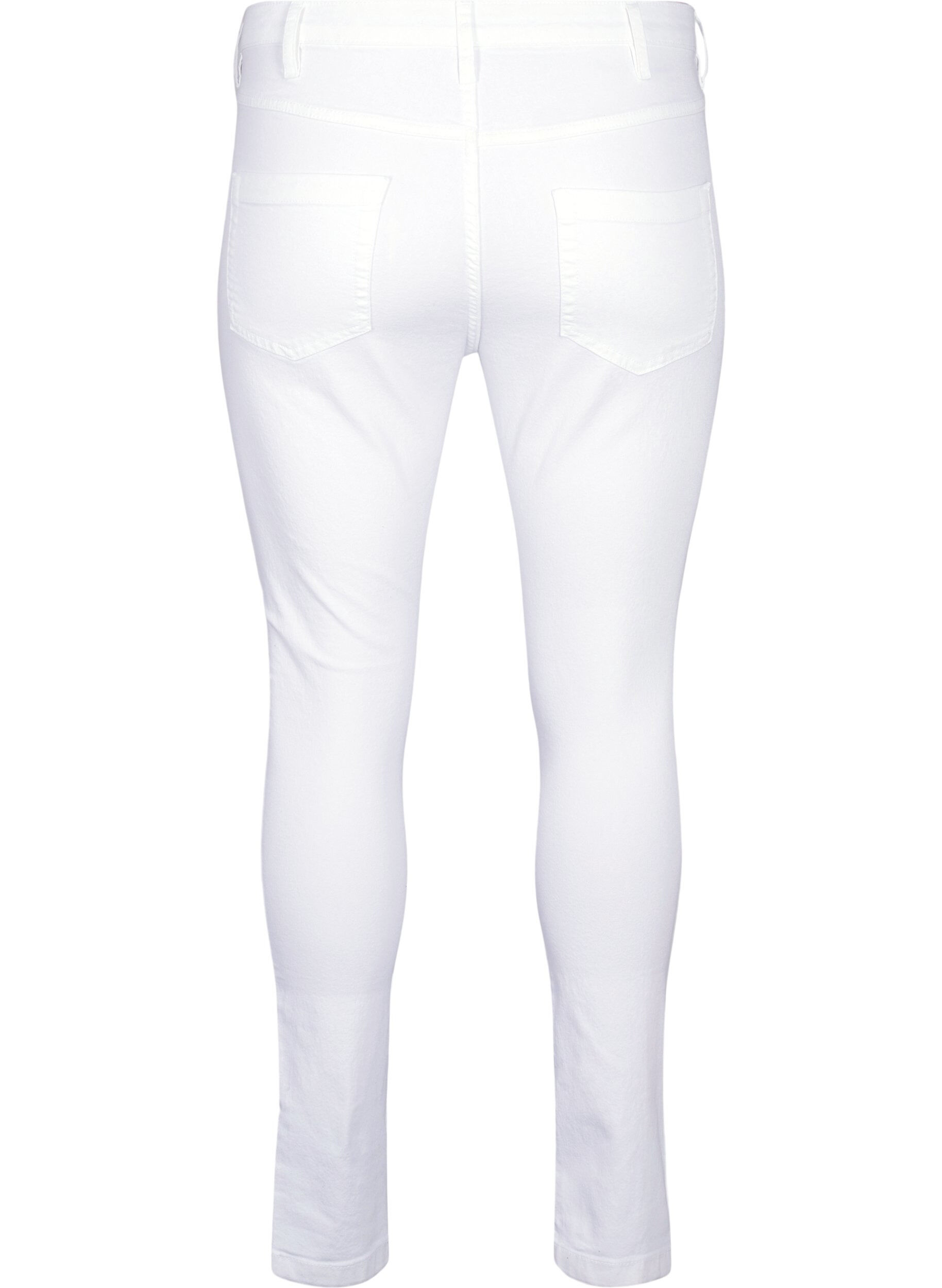 Zizzi super slim fit Amy jeans met hoge taille, Wit, Packshot image number 1