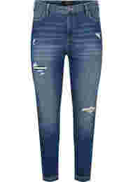 Ripped Amy jeans met super slanke pasvorm, Blue denim