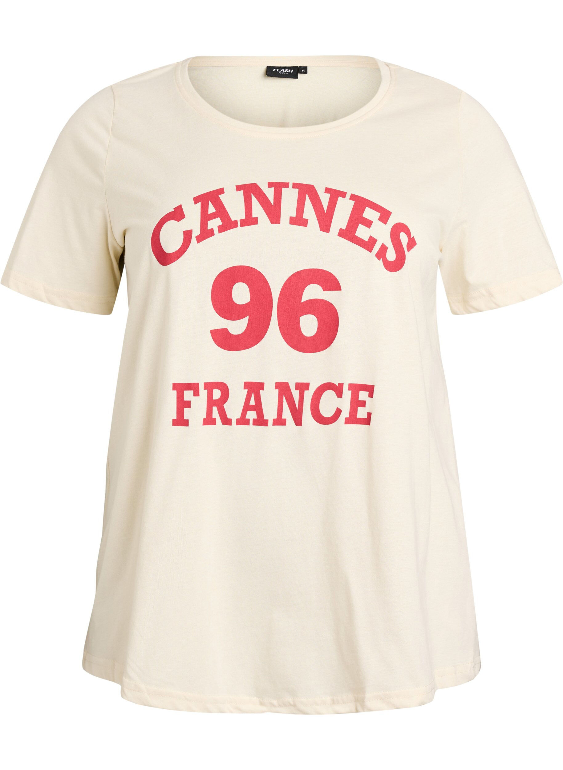 Zizzi FLASH - T-shirt met print, Vanille, Packshot image number 0