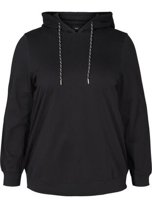 Katoenen sweatshirt met capuchon, Black, Packshot image number 0