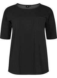 Blouse met 1/2 mouwen, Black