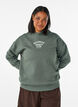 Hoodie met borstprint, Groen, Model image number 0