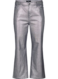 Zilverkleurige jeans met hoge taille, Gun Silver 