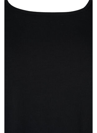Effen katoenen t-shirt met 3/4 mouwen, Black, Packshot image number 2