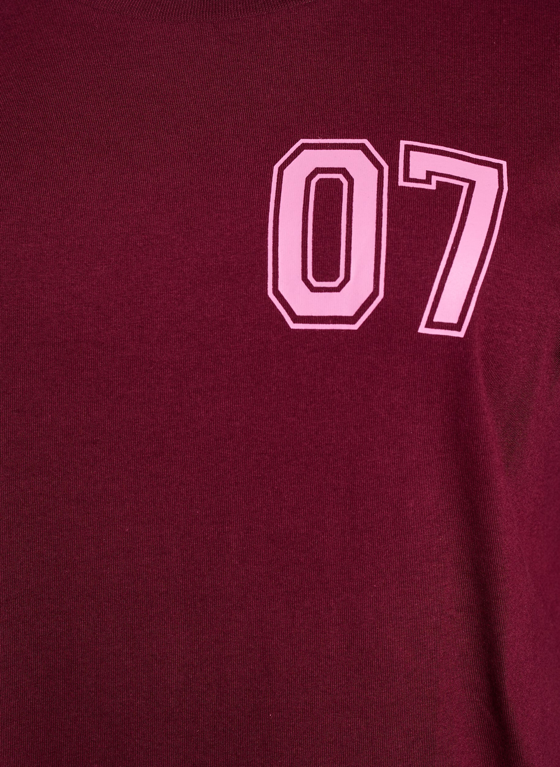 Zizzi Kort T-shirtjurkje met sportieve details, Donker Bordeaux, Packshot image number 2