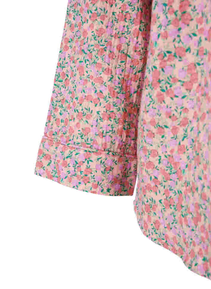 Katoenen nachthemd met bloemenprint, Powder Pink, Packshot image number 3