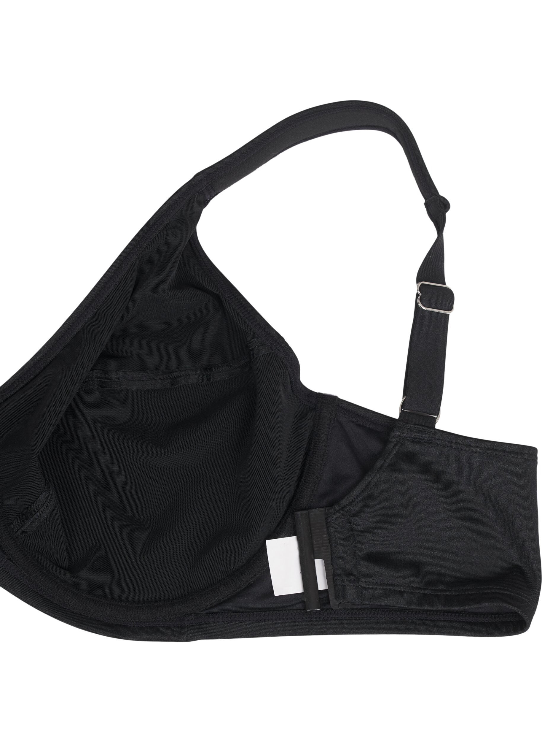 Zizzi Volledig dekkende bikinitop met beugel, Zwart, Packshot image number 3