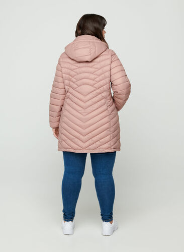 Lange lichte gewatteerde jas , Burlwood, Model image number 1