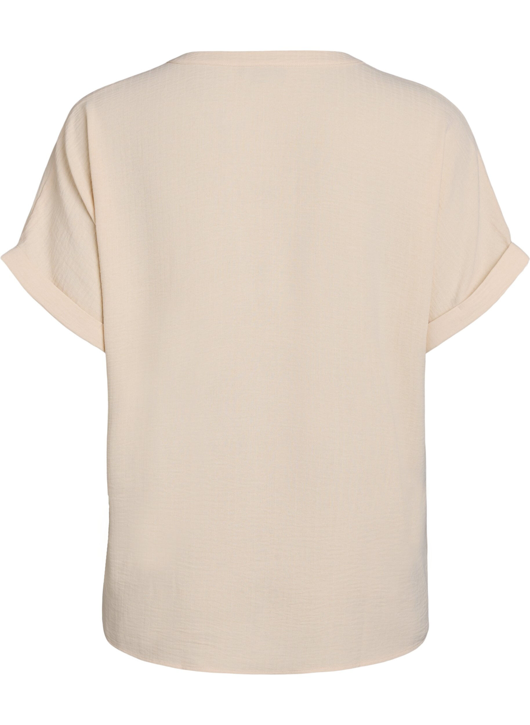 Zizzi Luchtige blouse met korte mouwen, Beige, Packshot image number 1