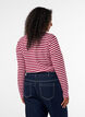 Gestreepte blouse met lange mouwen, Roze, Model image number 2