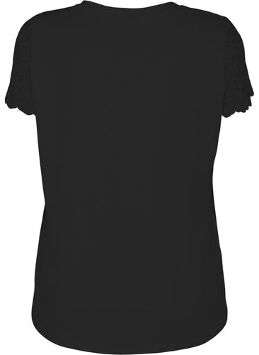 Katoenen t-shirt met korte kanten mouwen, Black, Packshot image number 1