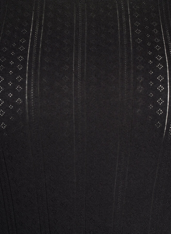 T-shirt van katoen met gaatjesborduursel, Zwart, Packshot image number 2